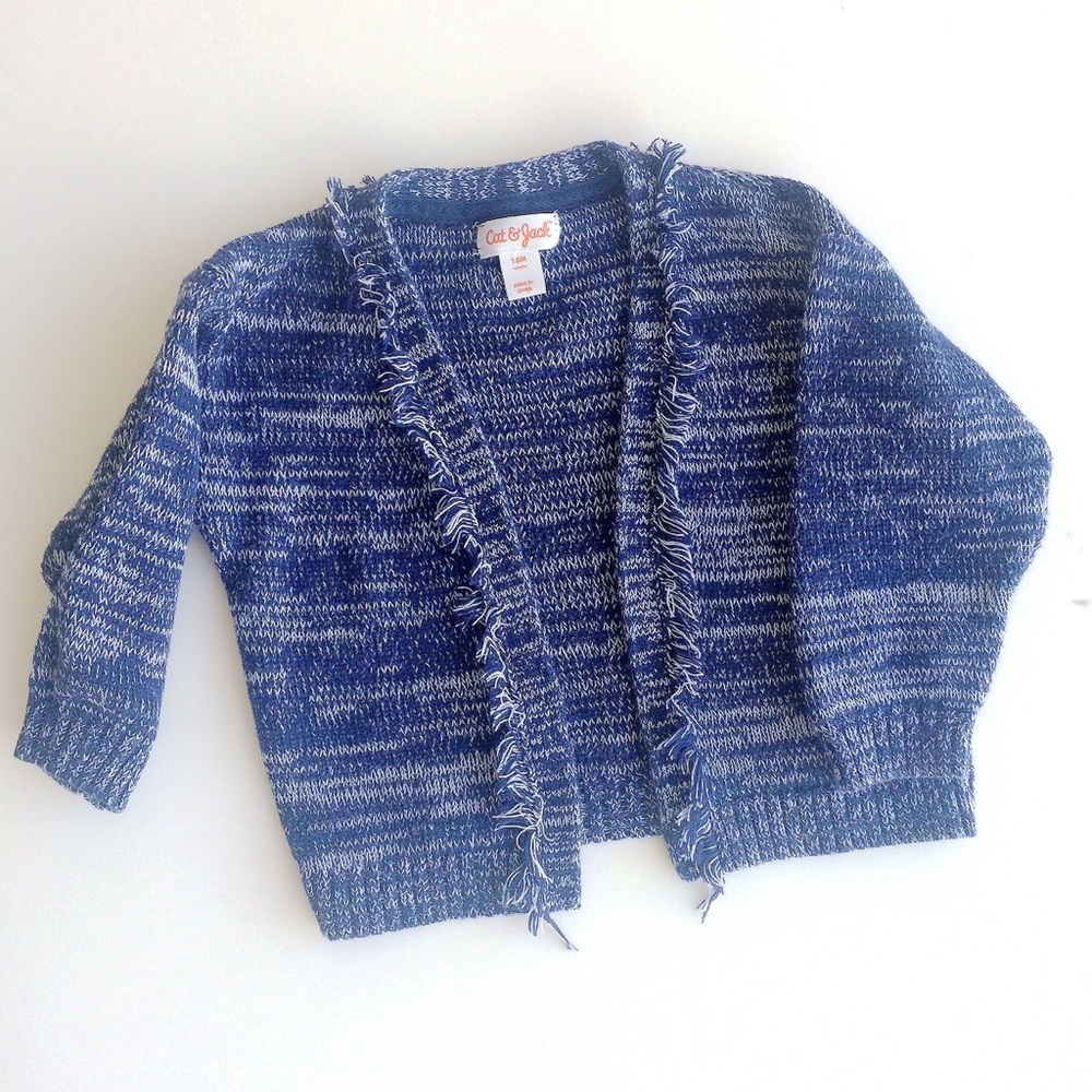 Cat & Jack Navy fringe edge cardigan